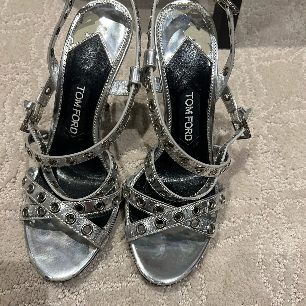 Silver Tom ford heeled sandal